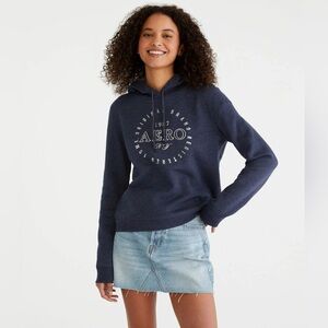 Aeropostale Navy & Silver Classic Pullover Hoodie